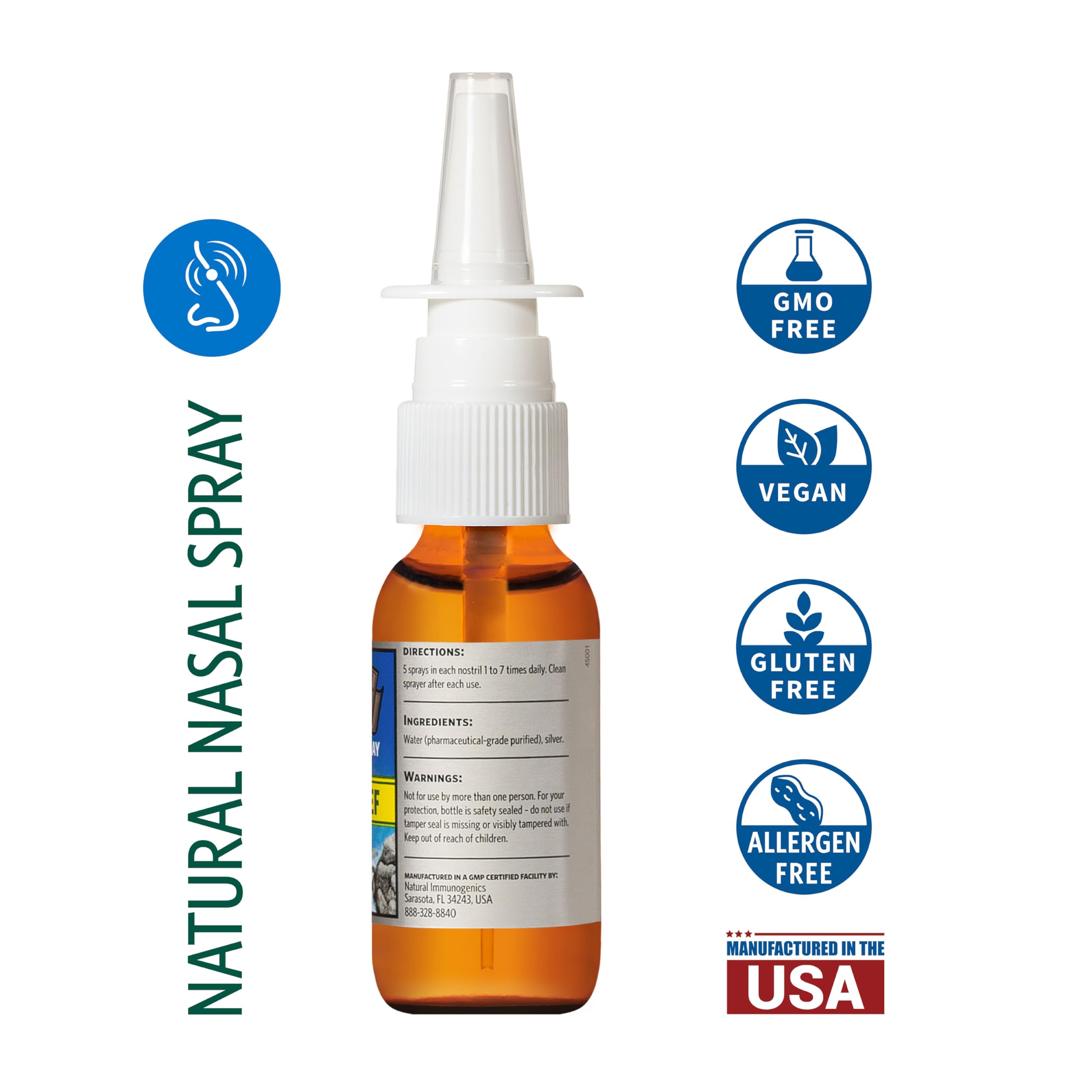 Sovereign Silver Bio-Active Silver Hydrosol for Immune Support - 10 ppm, 1 oz - Nasal Spray