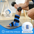 Atsuwell Ankle Ice Pack Wrap 2 Pack, Reusable Ice Packs Ankle Cold Compression, Soft Plush Lining Gel Cold Pack for Foot, Flexib