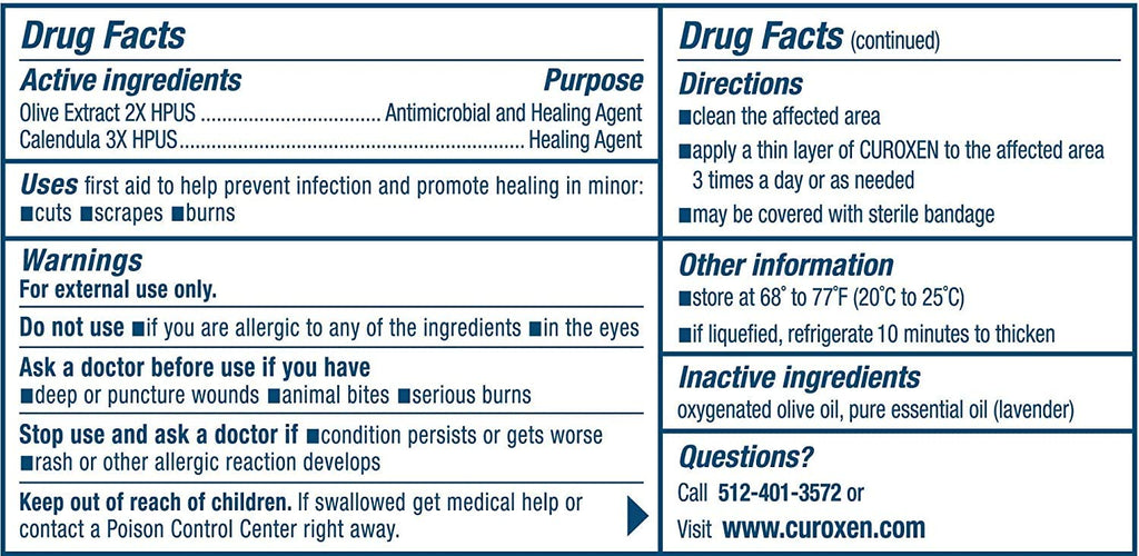 CUROXEN First Aid Antibiotic Ointment, 0.5oz | All-Natural & Organic Ingredients (0.5 Ounce)