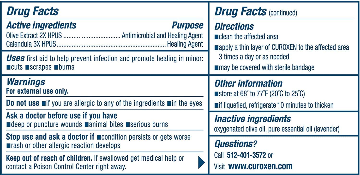 CUROXEN First Aid Antibiotic Ointment, 0.5oz | All-Natural & Organic Ingredients (0.5 Ounce)
