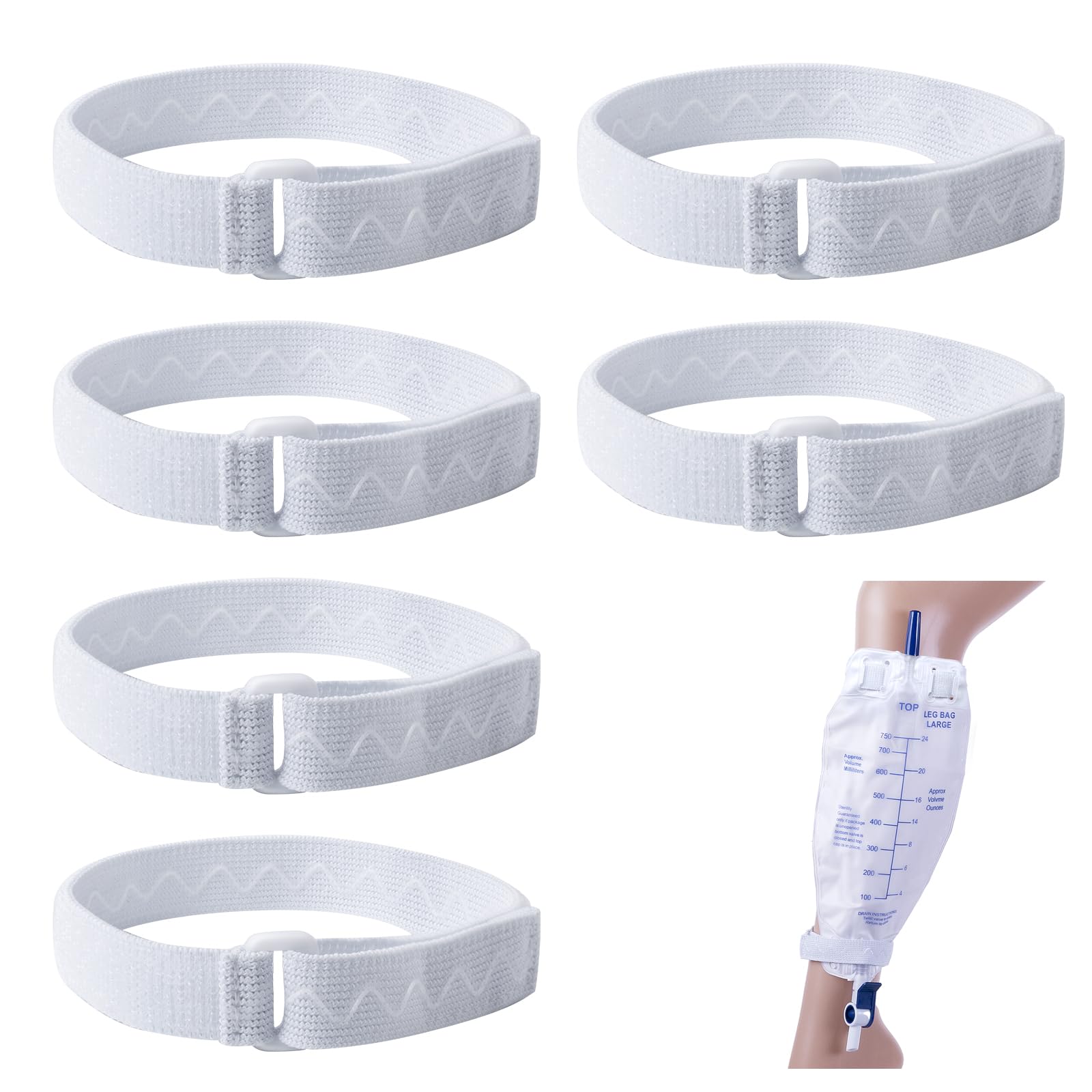 SorealGroup 6PCS Leg Bag Straps | Anti-Slip Silicone Strip & Adjustable Buckle | 40cm-70cm Elastic Fit | Standard 2.0cm Width Co