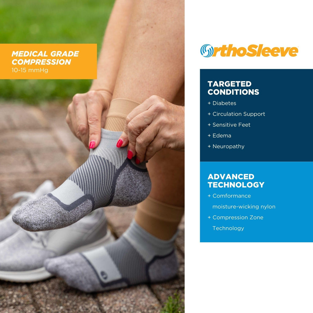 OrthoSleeve Unisex-Adult Diabetic and Neuropathy Non-Binding Wellness Socks - WC4 Improves Circulation and Helps with Edema, 3 P