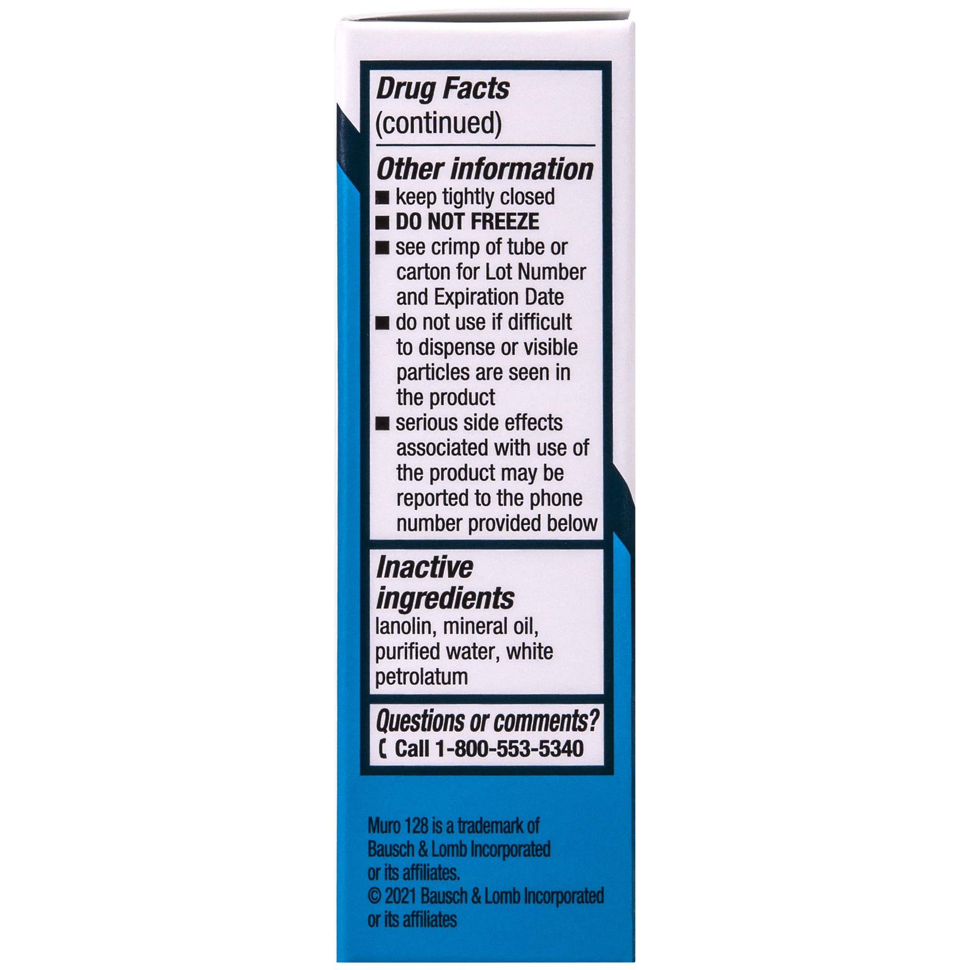 MURO 128 (Sodium Chloride Hypertonicity Ophthalmic Ointment, 5%) TWIN PACK, 2 count (Pack of 1)