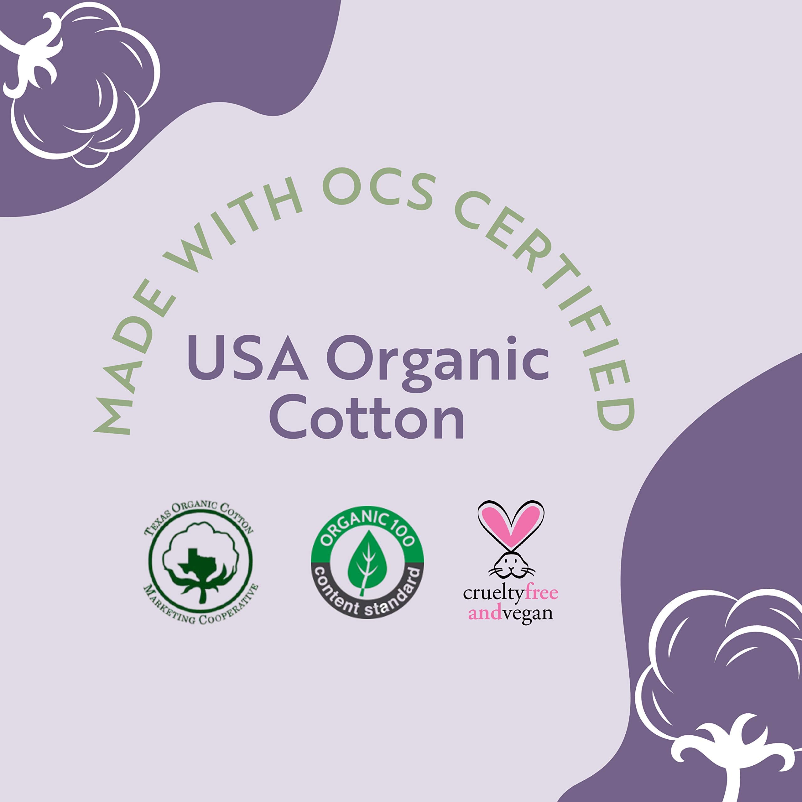 Claene Organic Cotton Cover Pads, Cruelty-Free, Menstrual Overnight Sanitary Pads for Women, Unscented, Breathable, Vegan, Organ