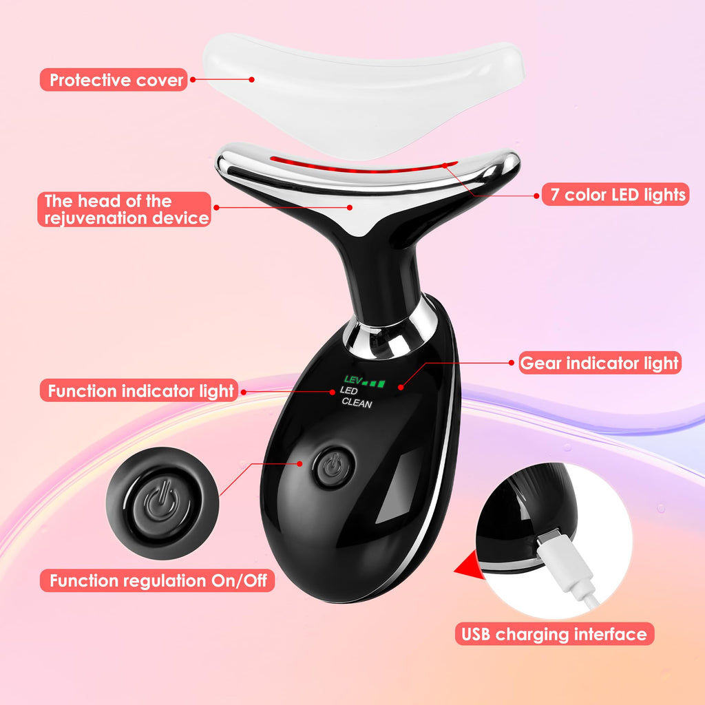 Red-Light-Therapy-for-Face and Neck with 7 Color (Silver)