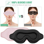 BeeVines Sleep Mask, 2 Pack 3D Contoured Sleeping Eye Masks for Lash Extensions, Night Molded Mask with Adjustable Strap, Eye Sh