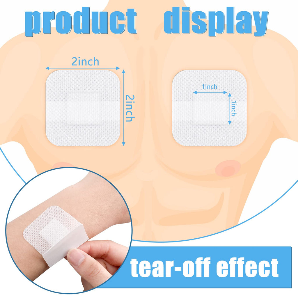 60 Pcs Bordered Gauze Adhesive Island Dressing Wound Dressing Waterproof Gauze with Pad Breathable Bandage Individually Packed P