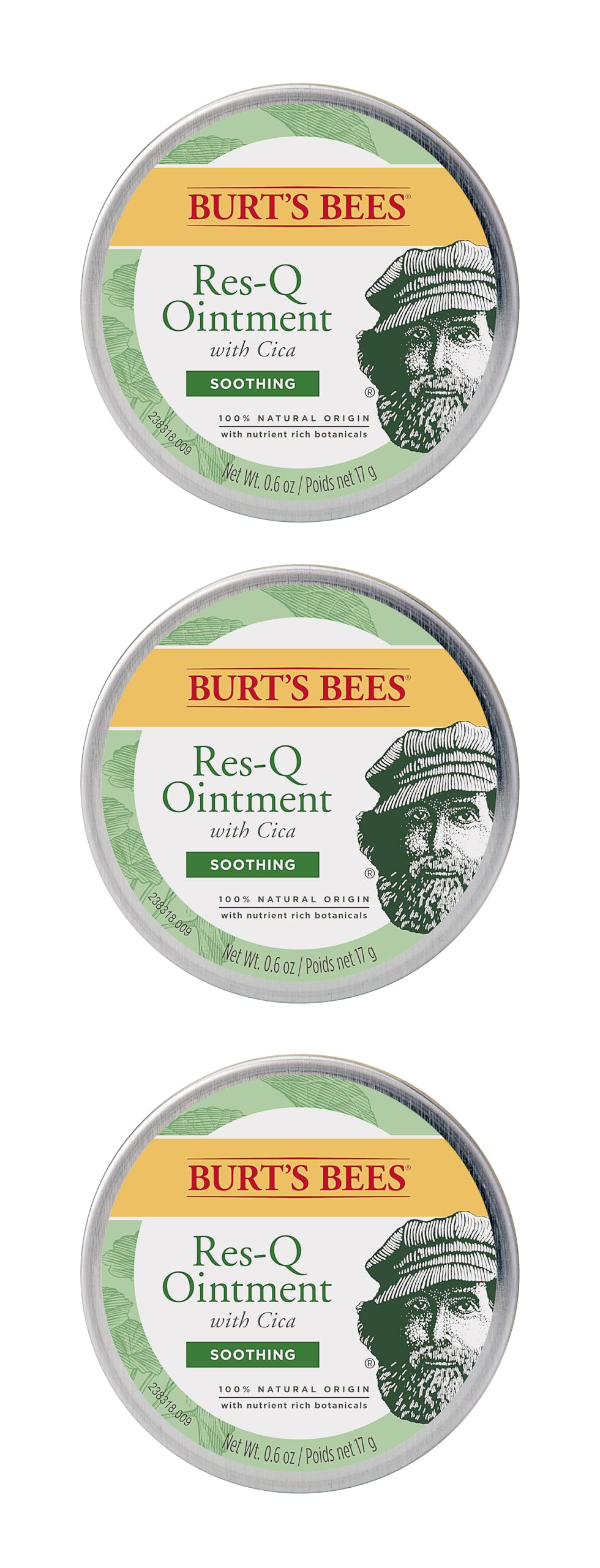 Burts Bees 100% Natural Multipurpose Res-Q Ointment, 0.6 Oz - Pack of 3 (Package May Vary)