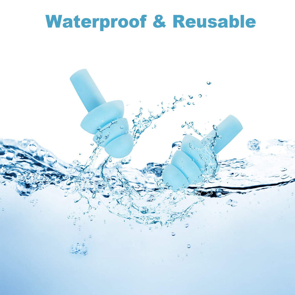 Ear Plugs, 4 Pairs Reusable Silicon Ultra Comfortable Earplugs 32dB for Sleeping Noise Cancelling, Travelling, Snoring, Working,