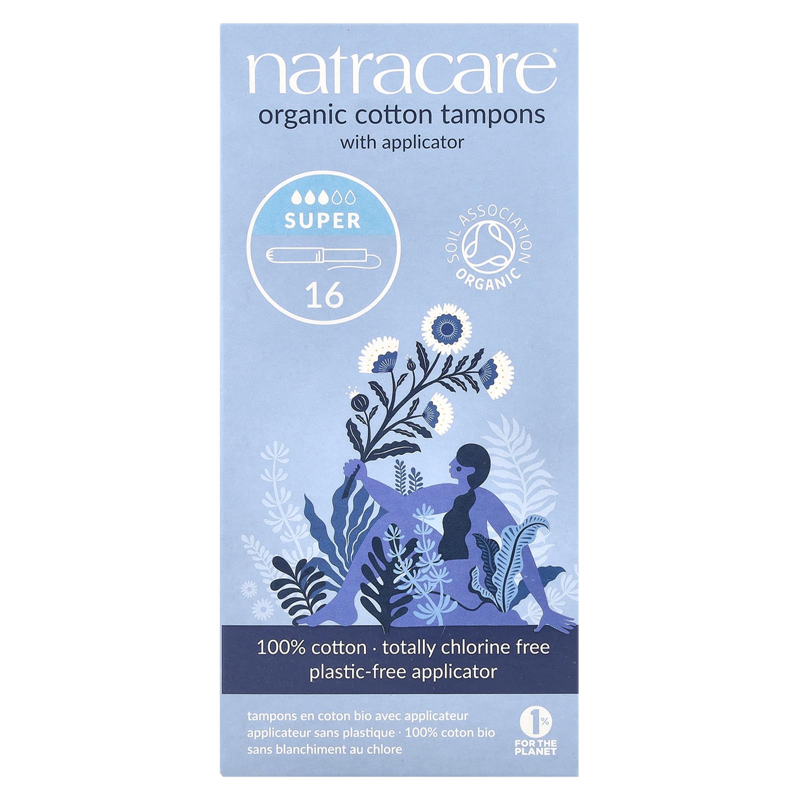 Natracare Tampons Super with Applicator 16 Ct (Pack of 3)
