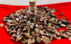 Indian Consigners Natural Crushed Polished Tumbled Gem Stone Chips, Decoration & Healing Crystals (Rhodonite)