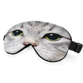 NOHSHE Cat Silk Eye Mask Sleep Mask Cute Funny Kitten Big Green Eyes Animal Pet Eye Mask with Adjustable Strap Lightweight for W