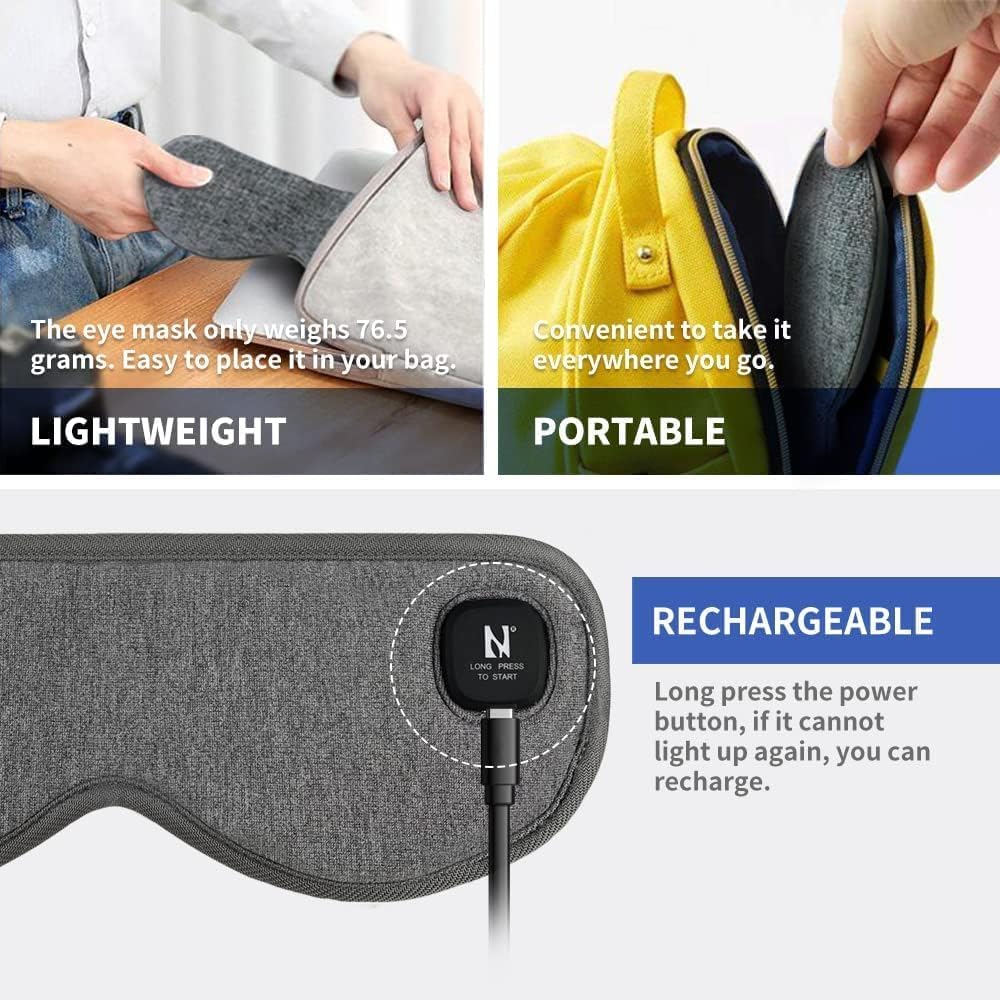 Aroma Season Heated Eye Mask Cordless, Warm Compress for Dry Eyes, Stye. Blepharitis, Chalazion, MGD, Machine Washable Perfect L