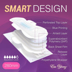 Em Yeraz Women Sanitary Pads, Ultra-Thin, Fast Absorbency with Wings, Size 5, 30 Count, Day use