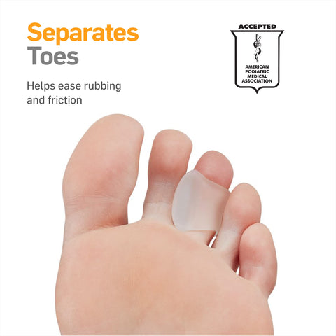 NatraCure Advanced Gel Toe Separator (w/Toe Loop) - Spacer, Corrector, Straightener to Cushion and Align Bent, Crooked, Overlapp