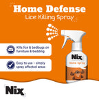 Nix Lice Removal Kit - Lice Treatment Hair Solution and Comb, Home Defense Bedbug and Lice Killing Spray (Pack of 2) (Packaging