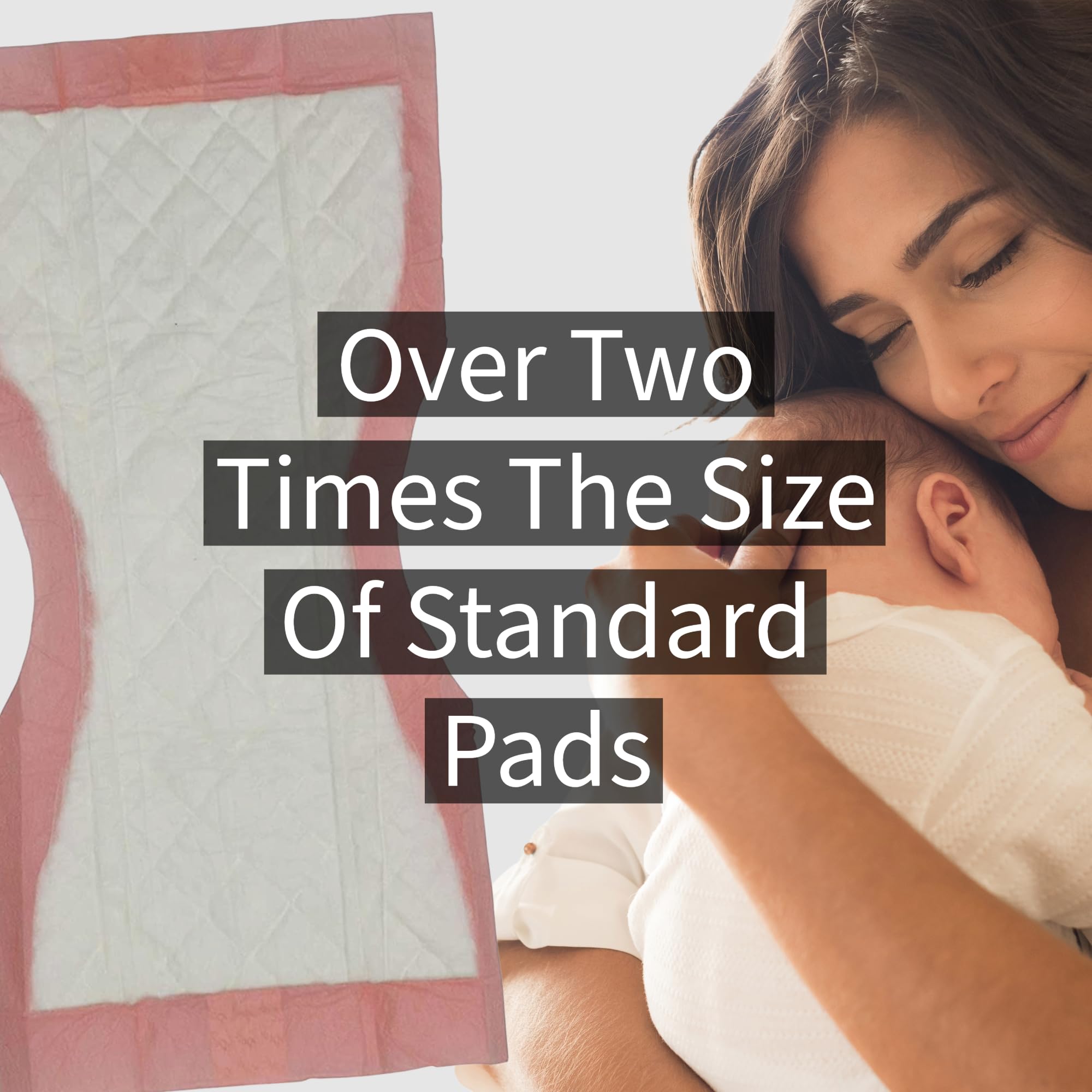 Vakly Extra Large Super-Absorbent Contoured Hospital Style Pad Liners [Pack of 20] 7 Wide X 14 Long - Maternity Pads for Heavier