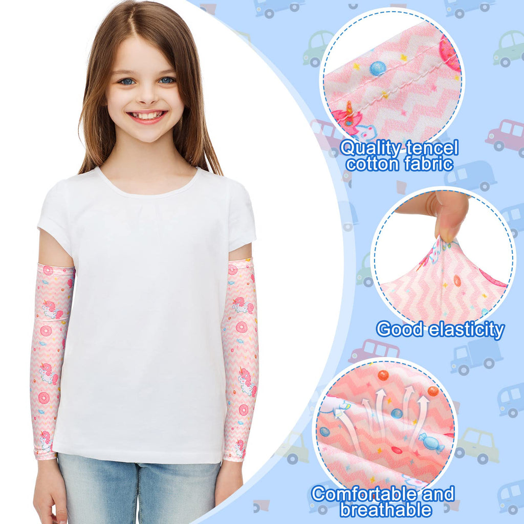 Bonuci 12 Pairs Elastic Eczema Sleeves for Kids Arm or Leg Kids Toddler Scratch Arm Sleeves Eczema Wet Wraps Soft UV Protection