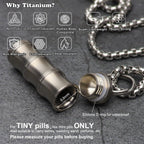 Titanium Small Pill Box Titanium Pill Case Necklace Nitro Mini Waterproof Keychain Pill Holder Lightweight Charming Pendant Neck
