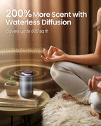 Waterless Diffuser for Essential Oil, Smart Car Air Freshener Diffuser with 3 Mist Grades & 3 LED Light Colors, Auto On/Off, Rec