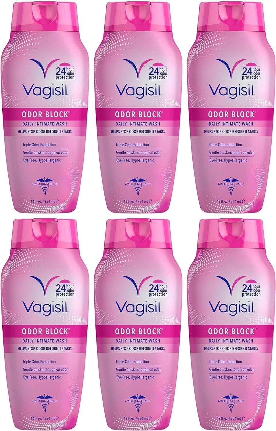 Vagisil Odor Block Daily Intimate Vaginal Wash 12 oz (Pack of 6)