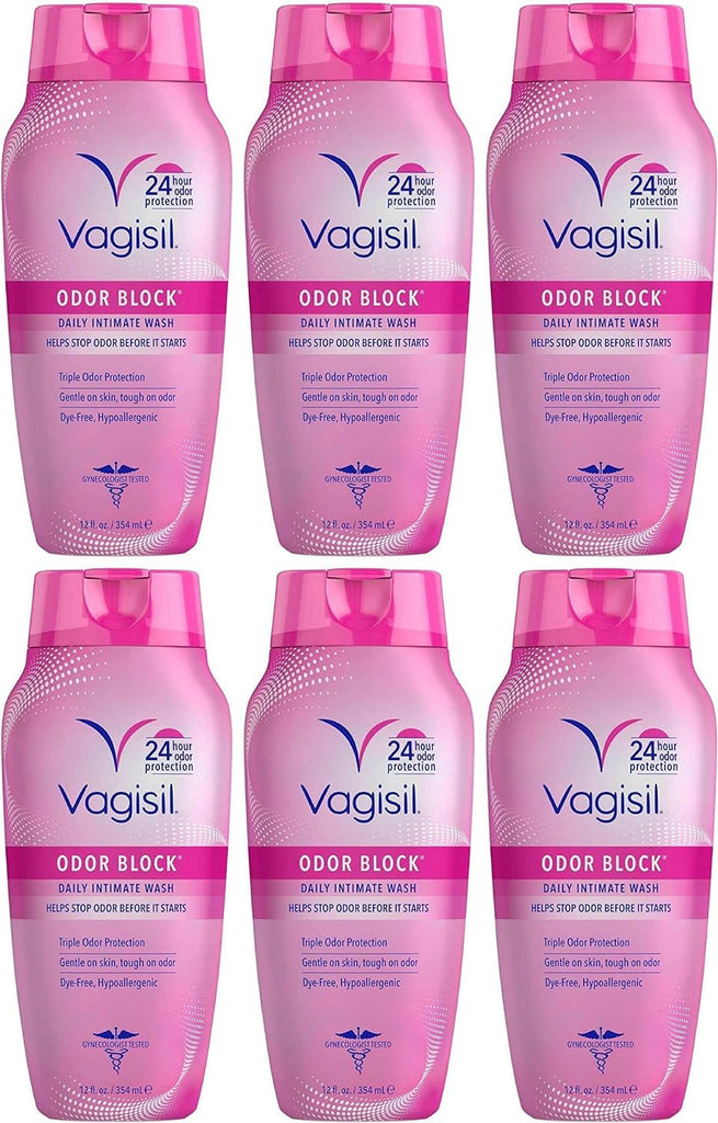 Vagisil Odor Block Daily Intimate Vaginal Wash 12 oz (Pack of 6)