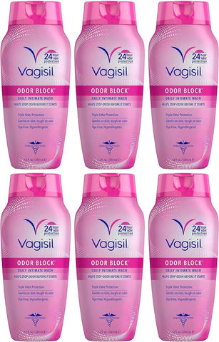 Vagisil Odor Block Daily Intimate Vaginal Wash 12 oz (Pack of 6)