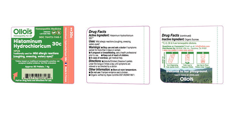 OLLOIS Histaminum Hydrochloricum 30c, Organic, Lactose-Free Homeopathic Medicine, 80 Pellets (Pack of 1)