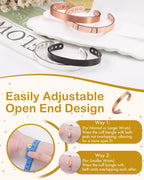 Feraco Copper Magnetic Bracelet for Men Women, 99.99% Pure Copper Cuff Bangle with Effective Neodymium Magnets, Adjustable Jewel