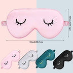 4 Pieces Sleep Eye Masks Silk Sleep Eye Cover Cute Lightweight Adjustable Eyeshade Mask Satin Night Eyeshade Covers for Women Me