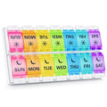BUG HULL Pill Organizer AM PM Arthritis Friendly, BPA Free Pill Box 2 Times a Day, Large Pill Container, Weekly Medicine Pill Or