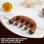 Lusofie Wooden Scalp Massage Comb Natural Wood Comb Wide Tooth Hair Comb Head Massage Tool Meridians Scalp Massage Gua Sha Comb