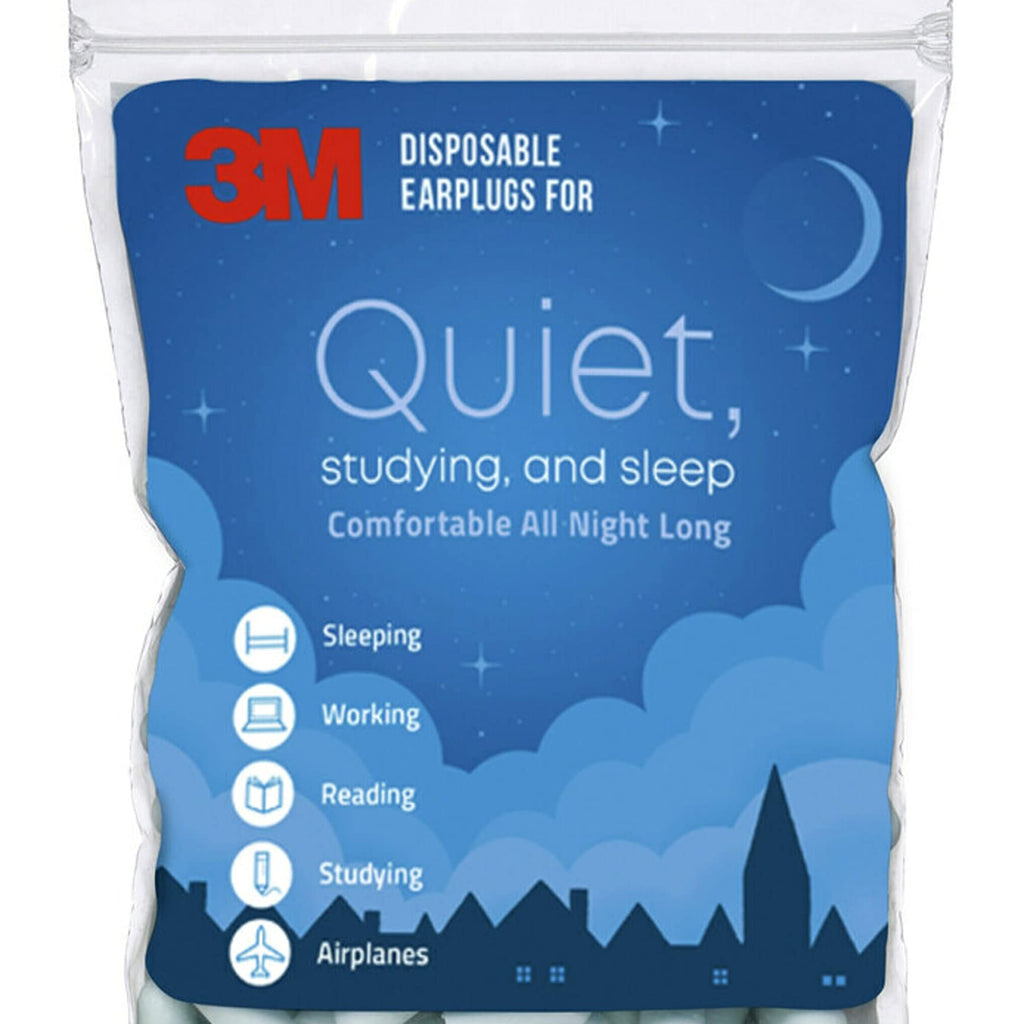 3M Disposable Earplugs For Quiet, Studying & Sleep, 80 Pairs (160 Plugs), Noise Reduction Rating (NRR) 32 dB, Comfortable All Ni