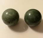 THY COLLECTIBLES Blackish Jade Green Marble Stone Chinese Healthy Exercise Massage Baoding Balls