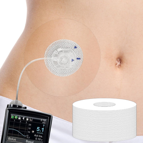 40 Pack Waterproof Universal Adhesive Patches for CGM and Insulin Pumps, 0.8-Inch Hole, Comfortable 10-14Days & Breathable Clear