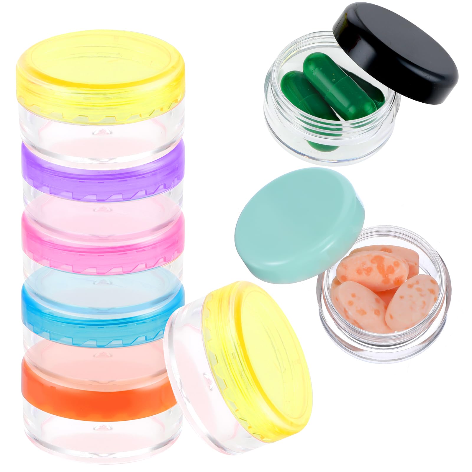 Dimeho Small Pill Organizer Box, 8 Pcs Travel Pill Case Holder Portable Daily Mini Pill Container BPA Free Pocket Pills Medicine