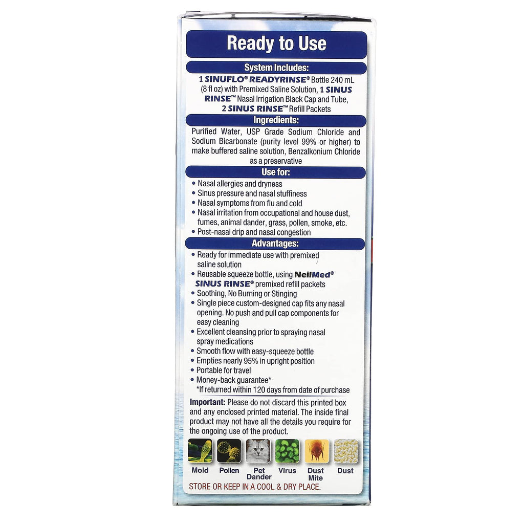 Neil Med SinuFlo Ready Rinse, 8 ounces Bottles (Pack of 2)