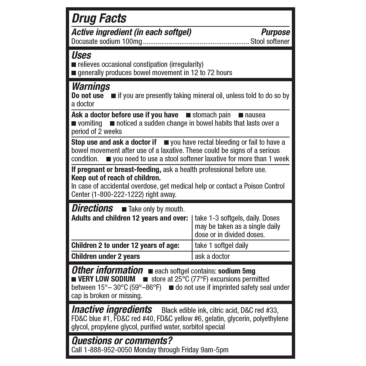 HealthA2Z Stool Softener | Docusate Sodium 100mg | Red & White Capsules | Dependable | Gentle Constipation Relief (400 Counts)