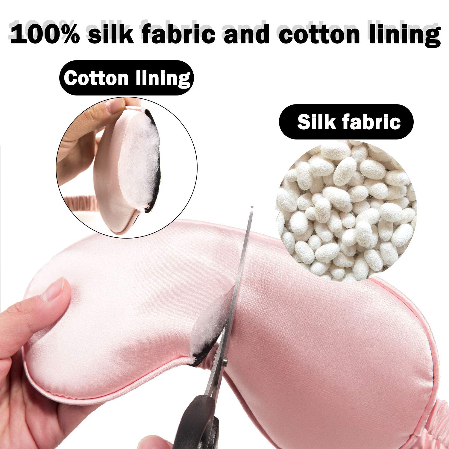 Whaline 2 Pcs Silk Sleep Eye Cover with Ear Plugs and Elastic Strap, Soft and Smooth Eye Cover for Men & Women Night Sleeping, T