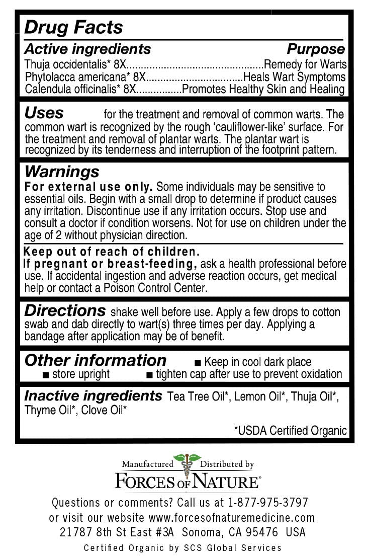 Forces of Nature -Natural, Organic Wart Extra Strength Remover (11ml) Non GMO, No Harmful Chemicals, Nontoxic -Eliminate Planter