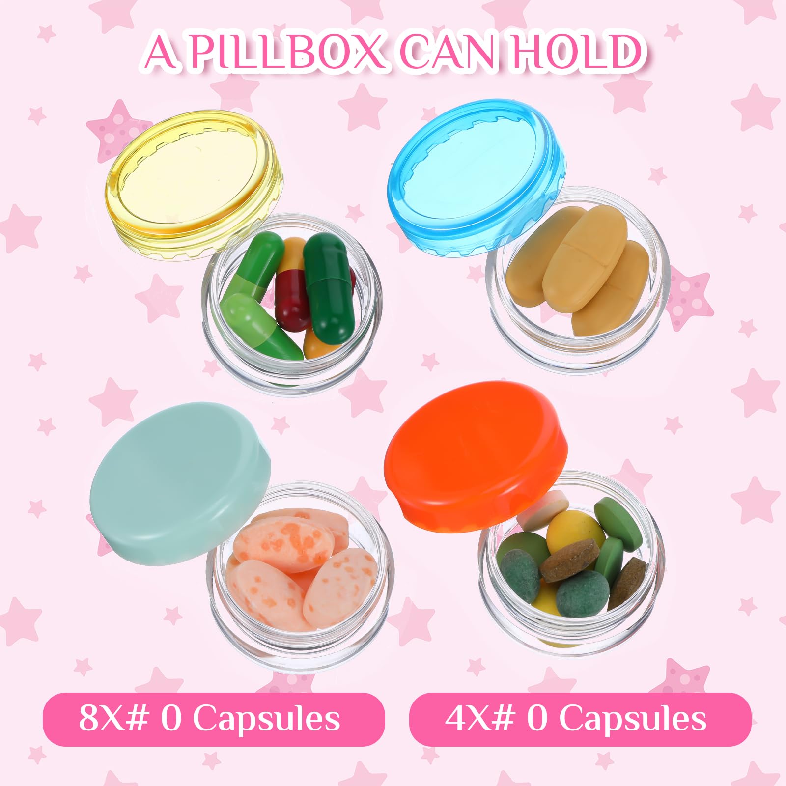Dimeho Small Pill Organizer Box, 8 Pcs Travel Pill Case Holder Portable Daily Mini Pill Container BPA Free Pocket Pills Medicine