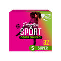Playtex Sport Odor Shield Tampons Super Absorbency, Unscented - 32ct | Super Tampons for Women, Feminine Care, Playtex Tampon wi