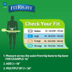 Medline FitRight Extra+ Adult Diapers, Disposable Incontinence Briefs, Leak-Proof Diaper, Absorbent Briefs For Men & Women, Maxi