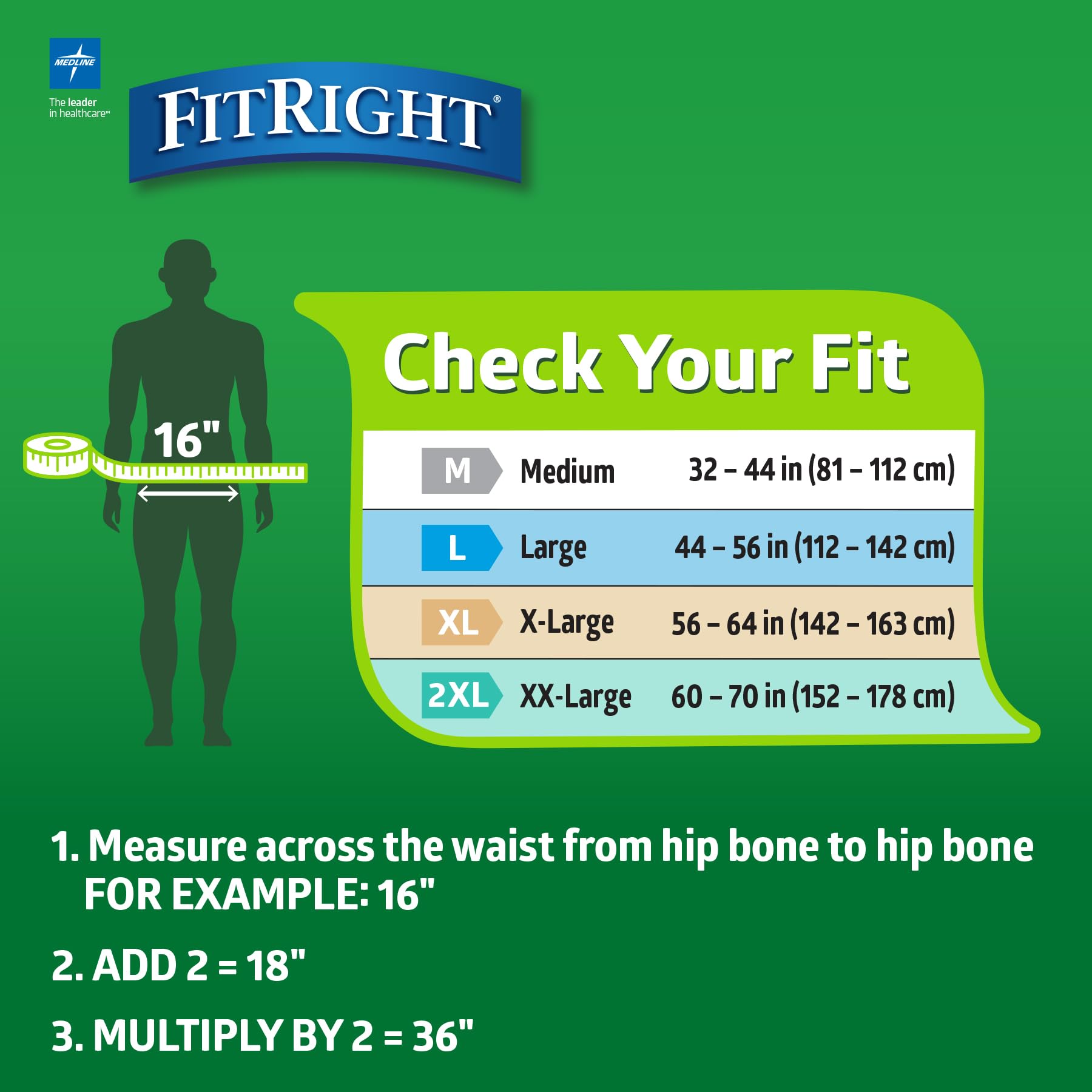 FitRight OptiFit Extra+ Adult Diapers with leak stop guards, Disposable Incontinence Briefs with Tabs, Moderate Absorbency, Larg