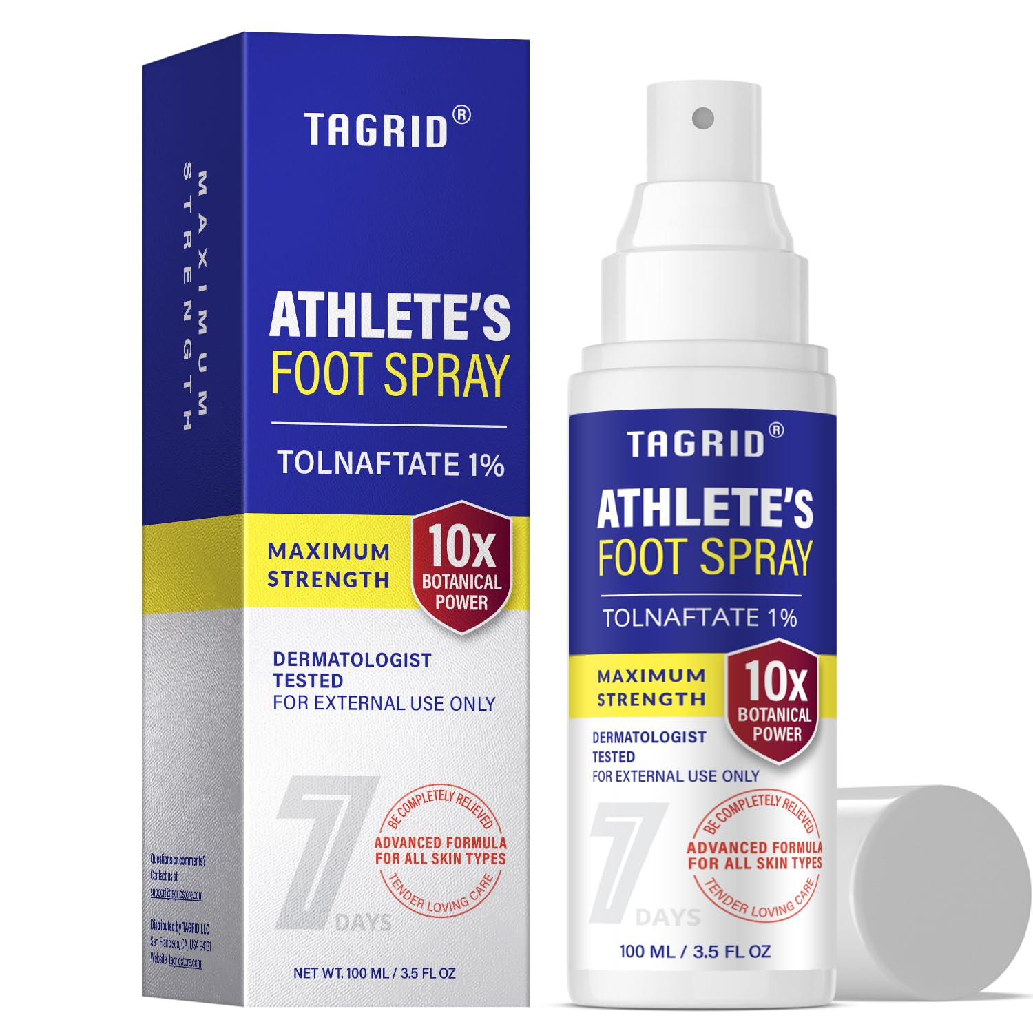 TAGRID Athletes Foot Treatment: Maximum Strength Antifungal Spray for Athletes Foot Fungus Jock Itch Ringworm Treatment for Huma