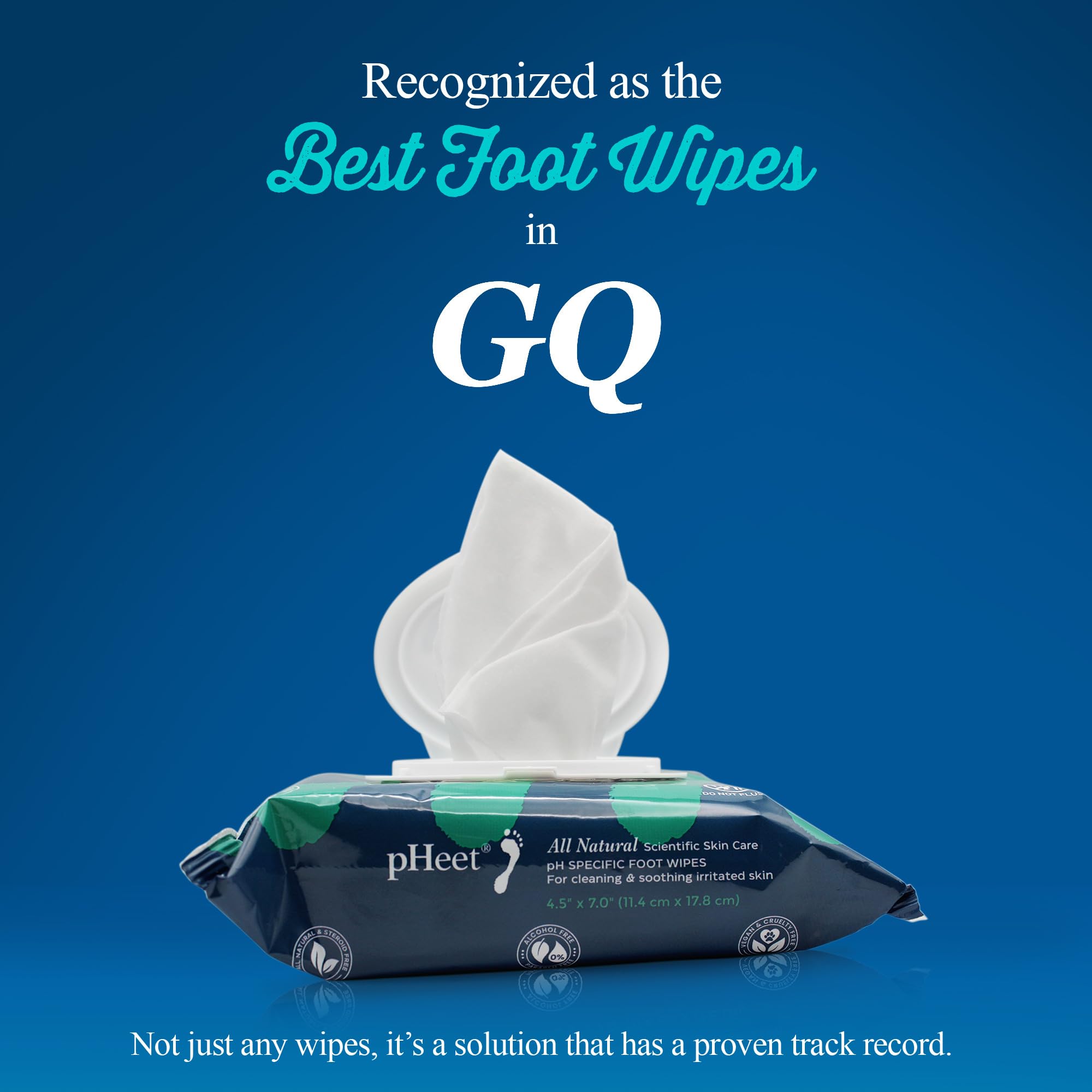 pHeet Foot Wipes All-Natural Antifungal & Antibacterial Formula, Cleanses, Moisturizes, Prevents & Kills Athletes Foot, Toenail