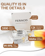 Feraco Copper Bracelet for Women, 12X Ultra Strength Magnetic Bracelets, 99.99% Pure Copper Cuff Bangle with 3500 Gauss Neodymiu