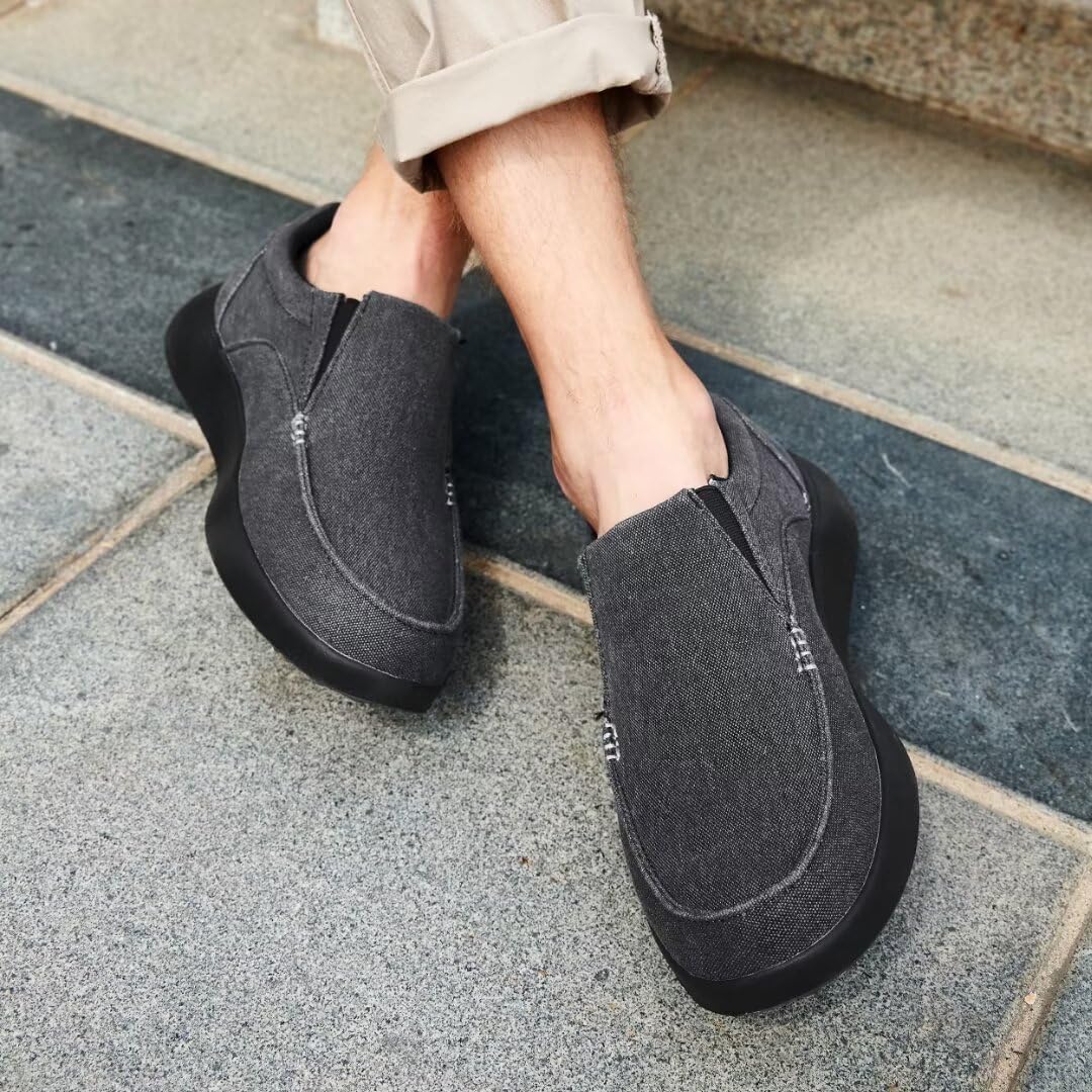 XPACS Mens Stylish Orthotic Driving Loafers with Bungee Lace, Best Comfort Arch Support Shoes for Diabetic Recovery, Flexing Wal