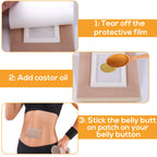 50 Pcs Castor Oil Pack Wraps Pads for Belly Button, Highly Absorbent Disposable Self-Adhesive Patches Accessories Supplies Equip