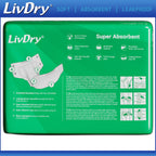 LivDry MegaBriefs Adult Diapers with Tabs, Max 12-Hour Capacity, Super Absorbent Incontinence Underwear, Leak Protection Briefs,